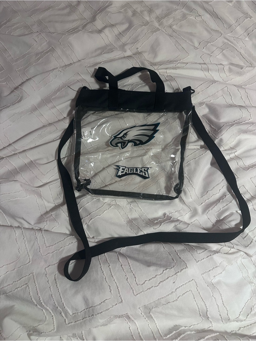 Philadelphia Eagles Clear Mini Crossbody Bag with Black Trim